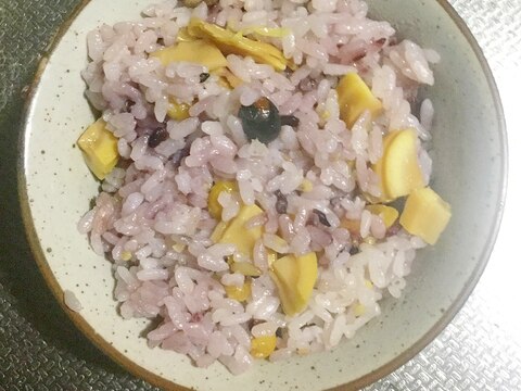 雑穀米deたけのこご飯。